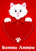 Chat joyeux avec un coeur pour 2026